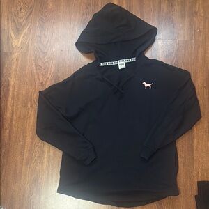 PINK Victoria's Secret Black and Pink Sweater Classic Crew Neck